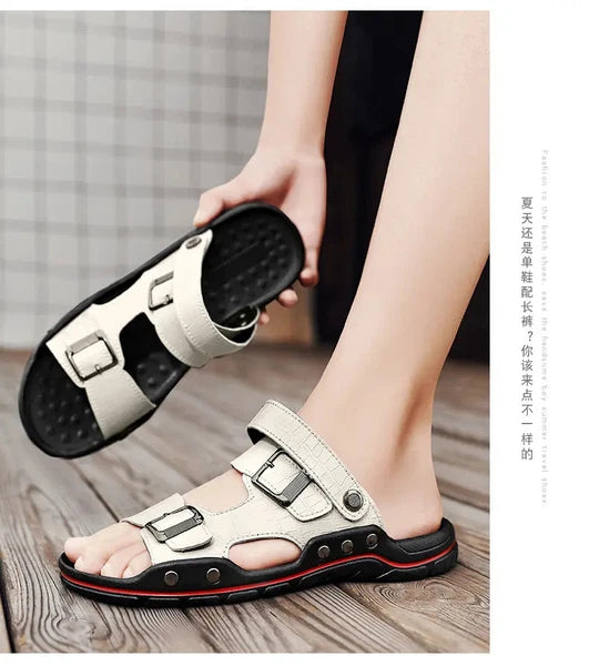 38-48 Plus Size Mens Open Toe Hollow Out Slipper Sandals Flats Summer Beach Size