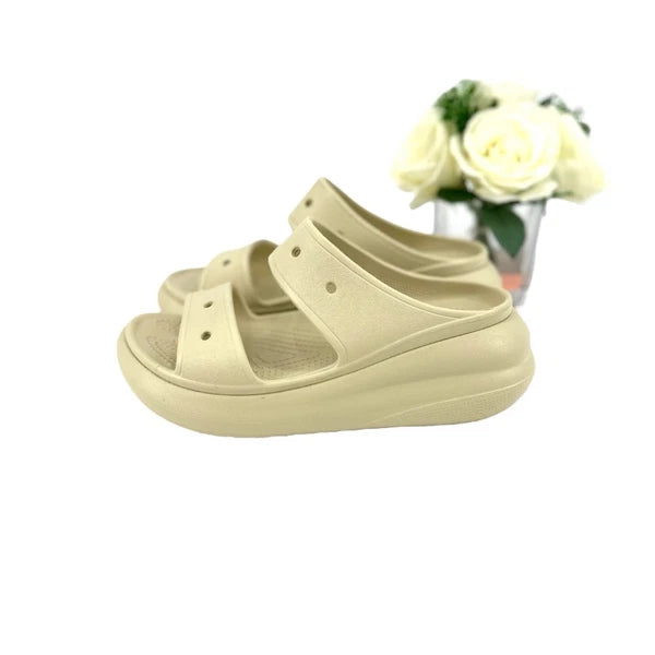 Crocs Crush Platform Slide Sandals Women’s Size 10 Shoe Bone Beige NEW