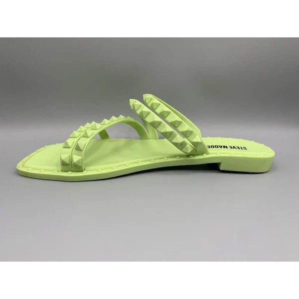 STEVE MADDEN Skyler-j Studded Neon Jelly Slide Sandals Flip Flops Women's Size 7