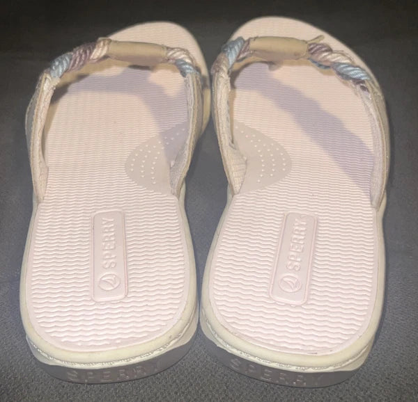 Sperry® Parrotfish Braided Thong🩴Sandals (Flip-Flops) Linen Sz 6.5M MSRP$60.00