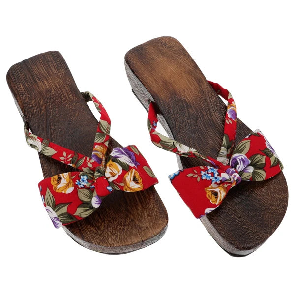 Chinese Style Wooden Clogs Miss Man Slide Sandals Women Slippers