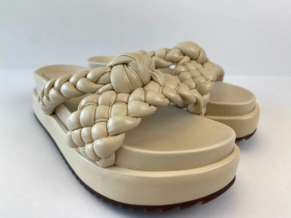Alexandre Birman Carlotta Bounce Nappa Leather Platform Slides Sandal Sz 37.5