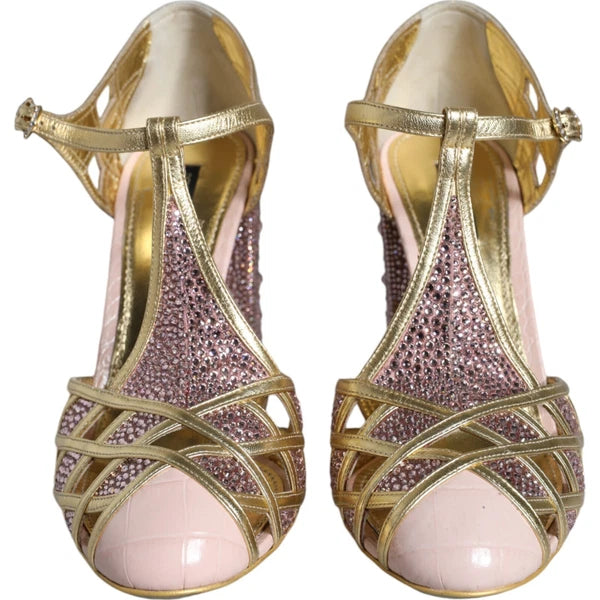 DOLCE & GABBANA Shoes Pink Strass Crystals T-strap Sandals EU41 / US10.5 2330usd