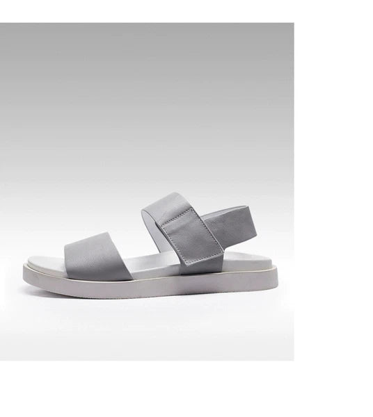45 Open Toe Sandals Slingbacks Casual Real Leather Men's Beach Shoes Roman Style
