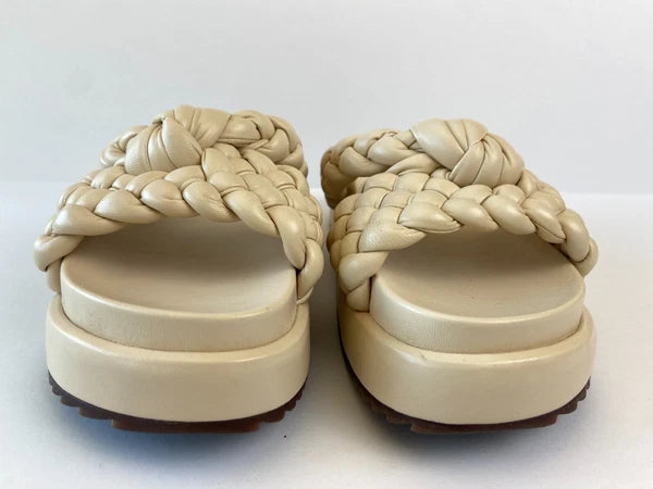 Alexandre Birman Carlotta Bounce Nappa Leather Platform Slides Sandal Sz 37.5