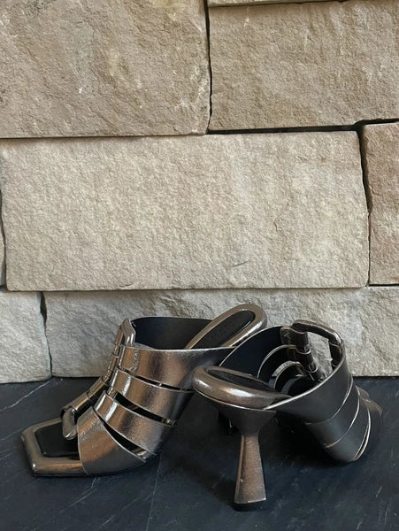 $495 Mercedes Castillo Womens Aria High-Heel Slide Sandal Shoes EU 37/US 7