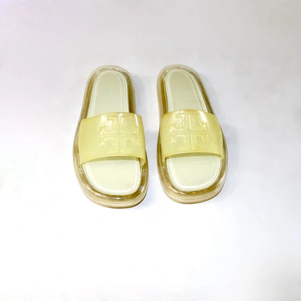 Tory Burch Bubble Jelly Slide Sandals in Cream Size: 8 MSRP: $188
