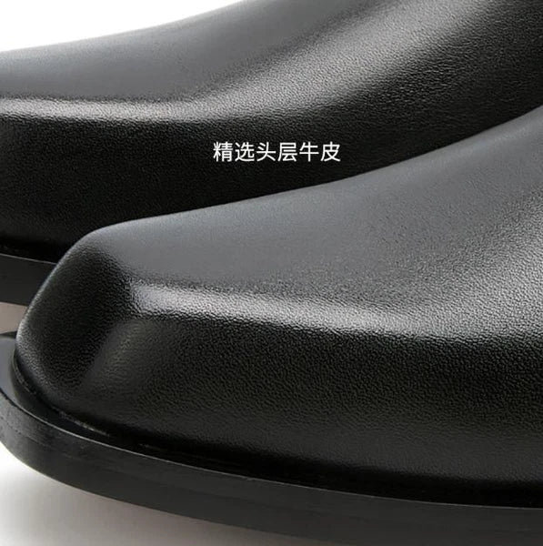 Men's Dress Formal Real Leather Slippers Fashion Casual Mules Slides Shoes 2025