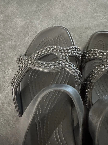 Crocs Meleen Twist Diamante Sandals Womens Size 10 Black