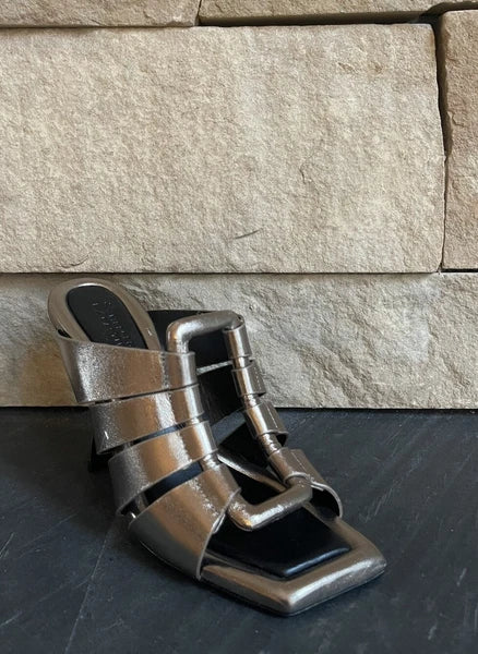 $495 Mercedes Castillo Womens Aria High-Heel Slide Sandal Shoes EU 37/US 7