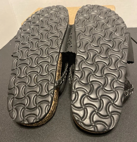 Women's VICTORIA K Fashion Footbed Cork Slides Black Sz 6