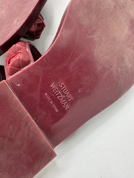 Stuart Weitzman Women's Sandal Size US 5 Rosita Dusty Red Rose Rubber Slide