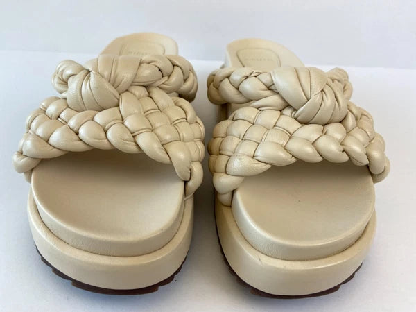 Alexandre Birman Carlotta Bounce Nappa Leather Platform Slides Sandal Sz 37.5