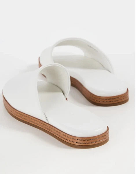 VINCE Canella leather asymmetrical stripe slides Sz 11 $ 250