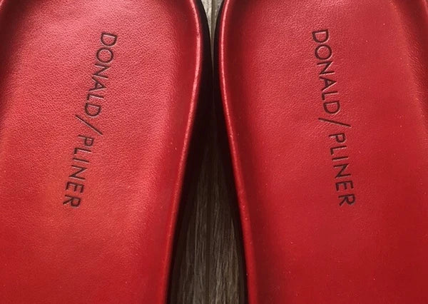 Donald Pliner  Fiji Red Leather Fringe Womens Platform Wedge Slide Sandals 10
