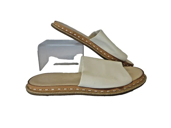 Rag & Bone Cameron Leather Slide Sandals White Casual Comfortable Size 38 US 7.5