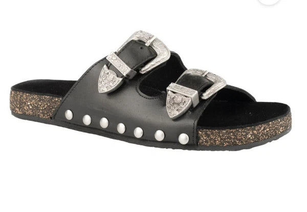 Roper Women's Desiree western black Slide Sandal 7 NWT