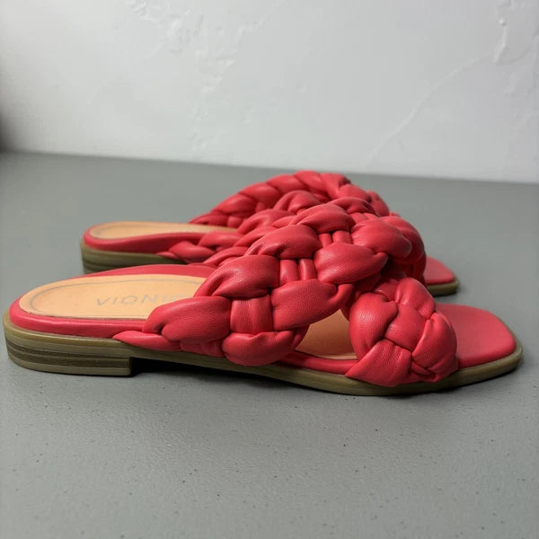 Vionic Kalina Women's 7.5 Slip On Sandals Slides Rope Woven Braided Style
