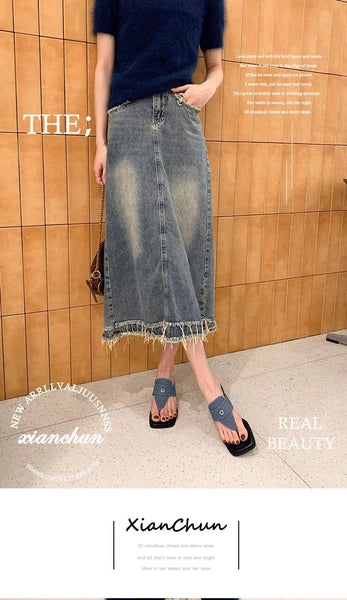 New Womens High Block Heel Slippers Sandals Summer Fashion Square Toe Mules Size