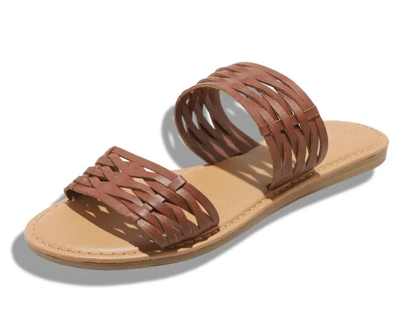 Universal Thread Women's Addie Double Weave Strap Slide Sandals
