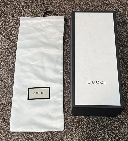 Gucci GG Web Stripe Thong Sandals EU 36 US 6 Black Flat Flip Flop Slide Slipper