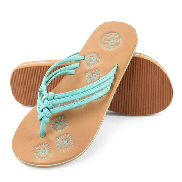 Aerusi Women's Flip Flops Summer Floral Beach Casual Sandals Comfort Flat Shoes