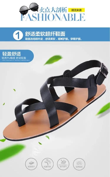Roman Style Open Toe Casual Slingback Sandals Flats Summer Beach Holiday Mens Sz