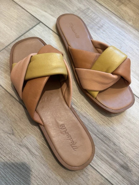 Madewell Women’s Size 9.5 Padded Braided Leather Slide Sandals Brunch Beach
