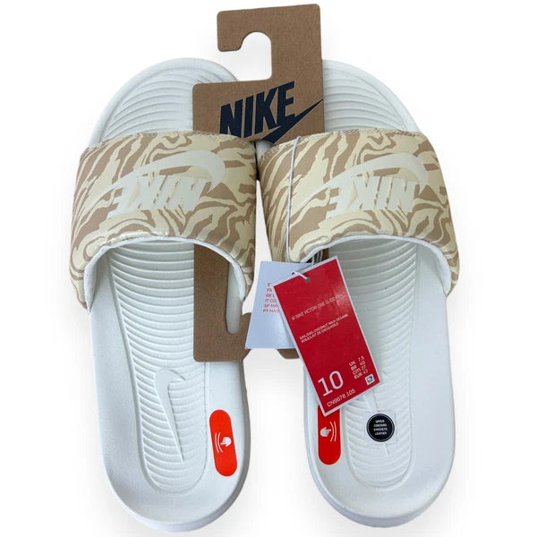 NEW Nike Victori One Slides Women's 10 Animal Print Sandals CN9676-105 Slip On