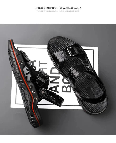 38-48 Plus Size Mens Open Toe Hollow Out Slipper Sandals Flats Summer Beach Size