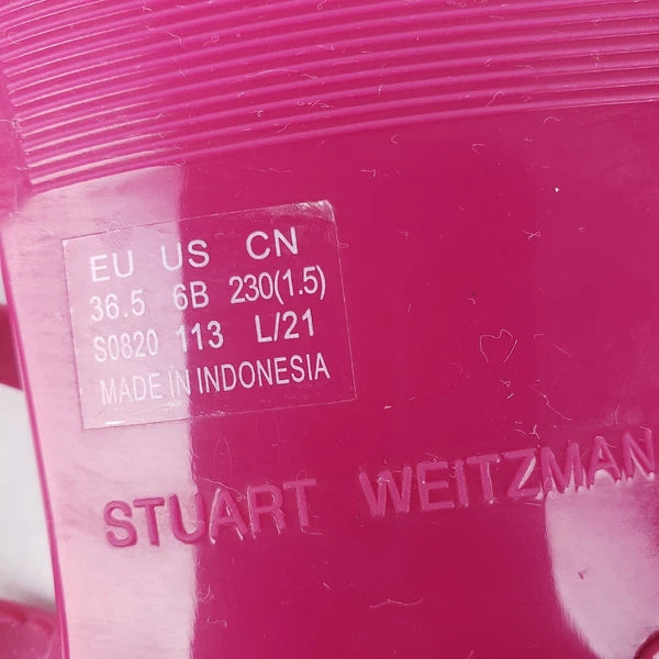 Stuart Weitzman Womens Sawyer Jelly Slide Sandals Pink Size 6 B