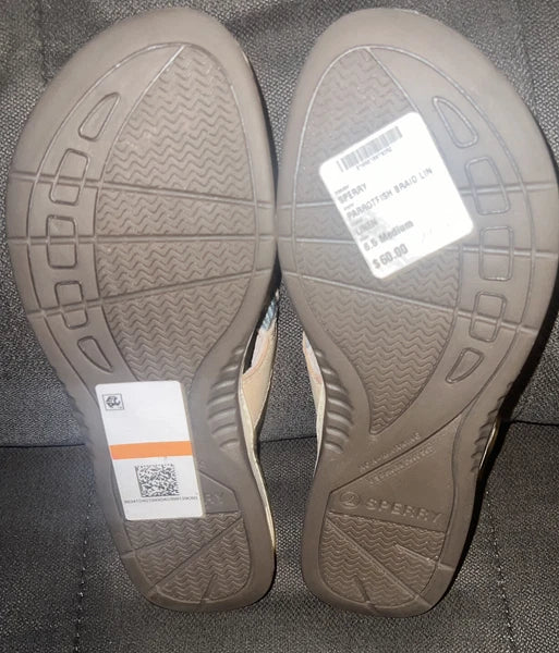 Sperry® Parrotfish Braided Thong🩴Sandals (Flip-Flops) Linen Sz 6.5M MSRP$60.00