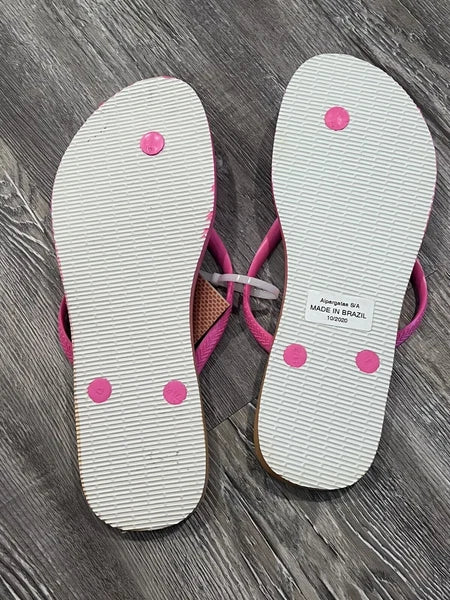 NWT Havaianas Women Pink Yellow Ombré Slim Style Brazil Flip Flop Sandals 11/12