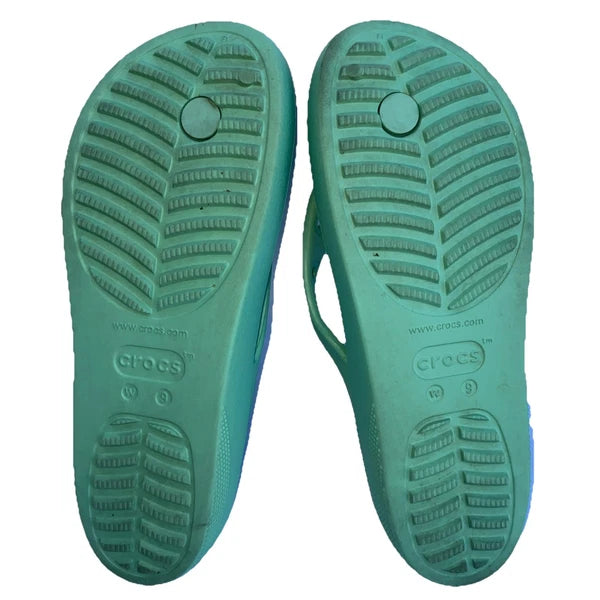 Crocs flip flop style Light Green shoes 9 W