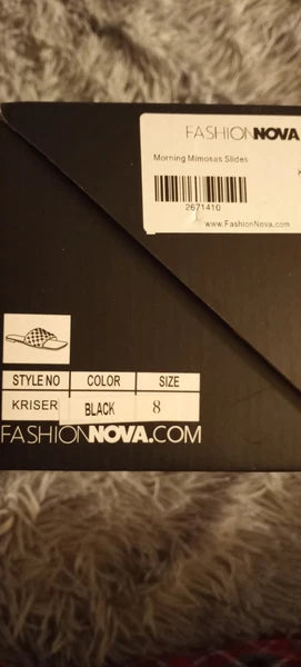 Fashion Nova Morning Mimosas Slides Kriser Black Size 8