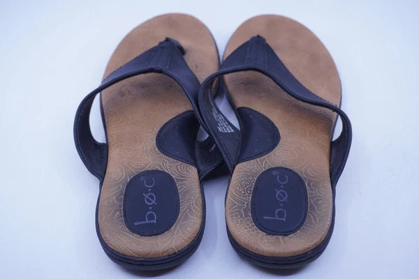 BOC Born Concept Womens Size 9M Black Thong Style Slide On Sandals Comfort Beach