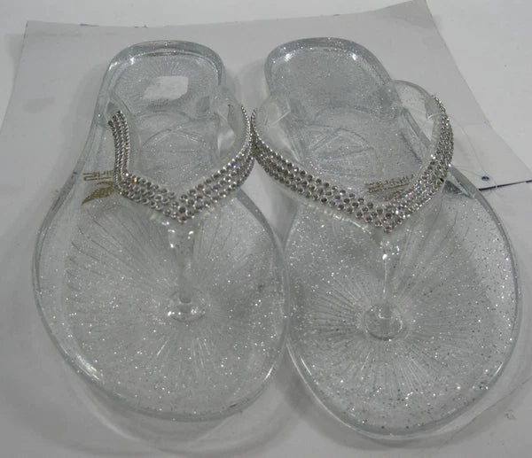 CLEAR   Fashion Jellies Jelly Beach  FLIP FLOP Sandals women Size 7