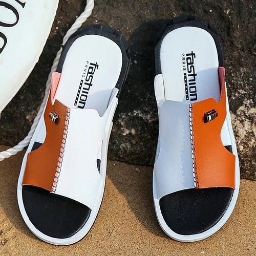 Men's Summer Sandals Slip-on Open Toe Flats Casual Fashion Slippers Shoes New