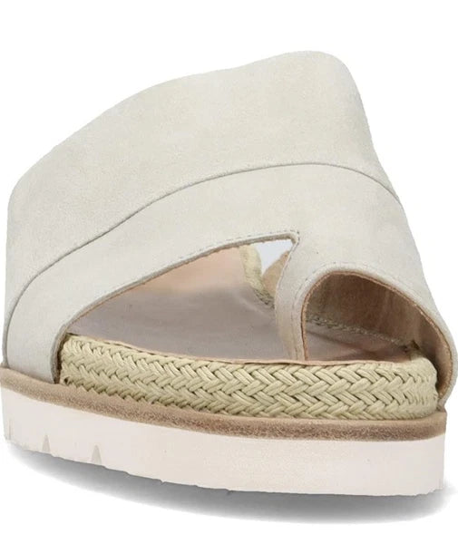 New Vaneli Cleve Suede & Leather Espadrilles Trimmed Slide Sandal Womens Size 10