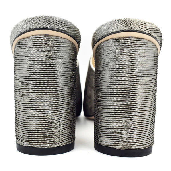 New STUART WEITZMAN Theone Silver Metallic Crystal Jeweled Slide Sandals sz 10