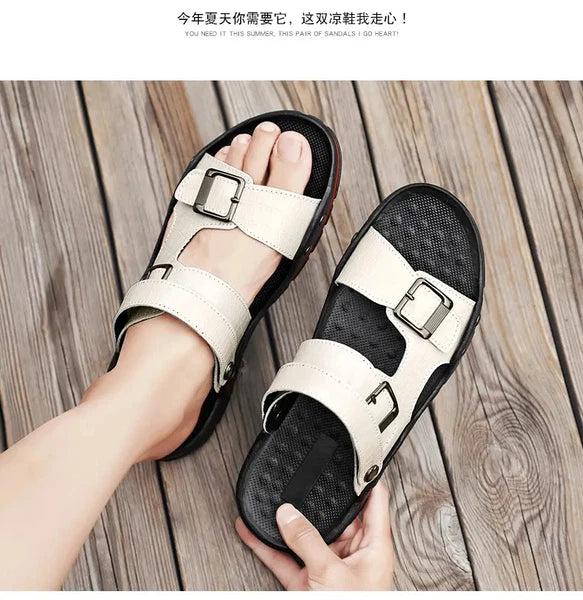 38-48 Plus Size Mens Open Toe Hollow Out Slipper Sandals Flats Summer Beach Size