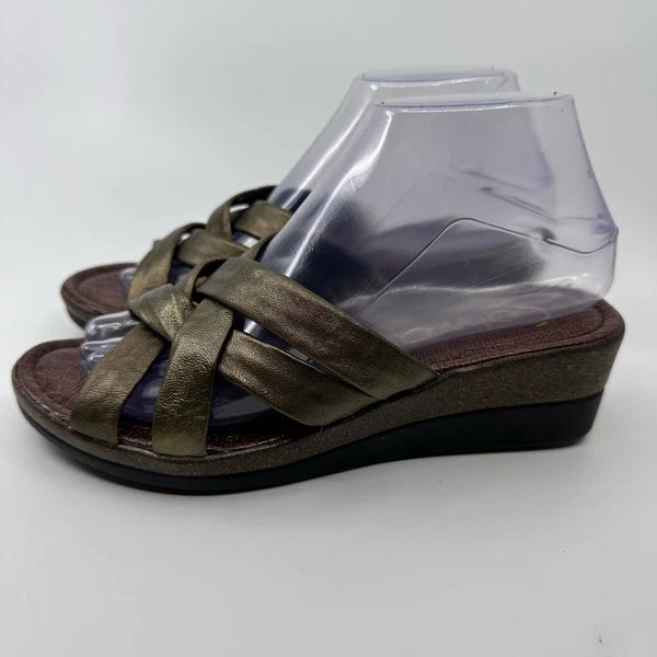 Catwalk Women Fashion Sandals Wedge Strappy Heels WMN US8 EU38 Brown Block