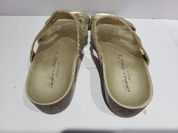 Andrea Michele Women’s Sandals Gold Made In Italy Style Size 41