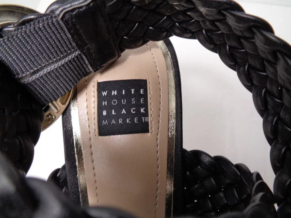 White House Black Market High Heel Braid Wrap Criss Cross Sandals Womens US 8M