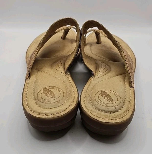 Nurture Leather Havasu Toe Loop Slide Sandals Womens 7.5M Beige Native Weave 180