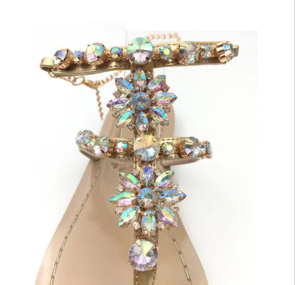 women summer beach Sandals Gladiator Rhinestone Sandals Fashion shoes
