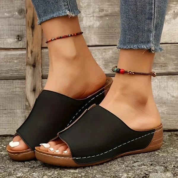 Fashion Wedge Slide Sandals Ultra-Comfortable,Cushioned Sole, Lightweight Shoes