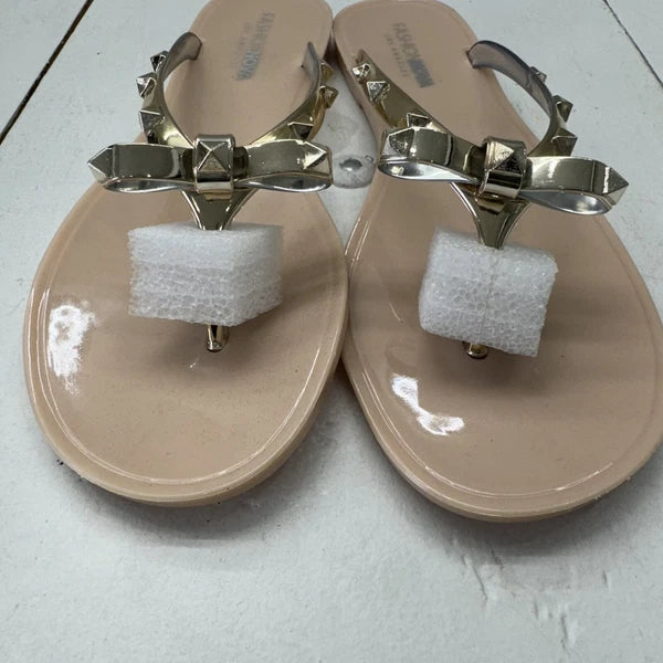 Fashion Nova Nude ‘I’ve Got A Lover’ Sandal Thong Slip Flop Women’s Size 10 *NEW