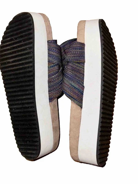 Platform Sandal Shoes Slides Fabric Bow Lord & Taylor Jayla Stripes Design Lab