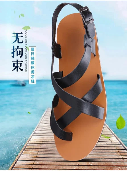 Roman Style Open Toe Casual Slingback Sandals Flats Summer Beach Holiday Mens Sz